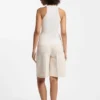 Sleeveless top with irregular rib