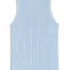 Sleeveless top with irregular rib