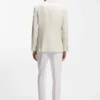 Slim-fit blazer in checked linen, cotton and silk