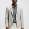 Slim-fit blazer in checked stretch fabric Slim-fit blazer in checked stretch fabric
