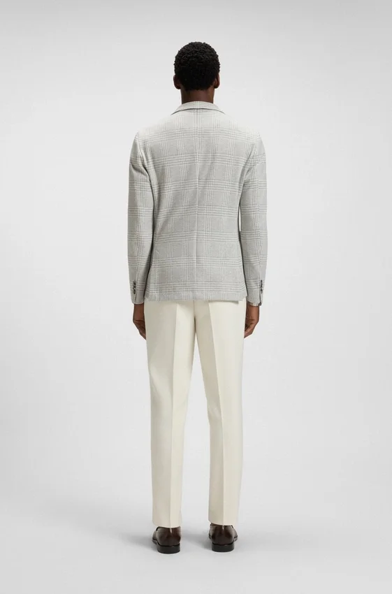 Slim-fit blazer in checked stretch fabric Slim-fit blazer in checked stretch fabric