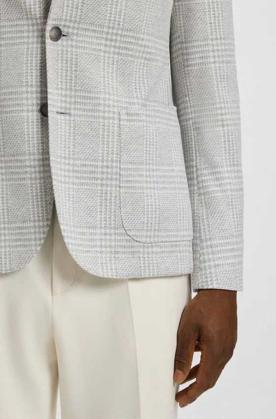 Slim-fit blazer in checked stretch fabric Slim-fit blazer in checked stretch fabric