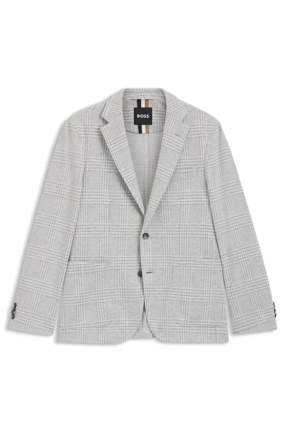 Slim-fit blazer in checked stretch fabric Slim-fit blazer in checked stretch fabric