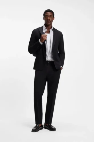 Slim-fit blazer in cotton-blend jersey Slim-fit blazer in cotton-blend jersey