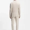 Slim-fit blazer in striped linen and cotton