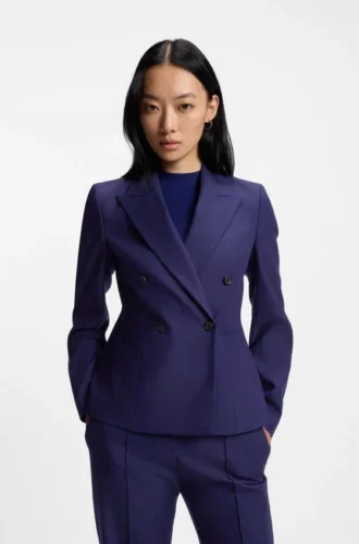 Slim-fit blazer in virgin-wool twill