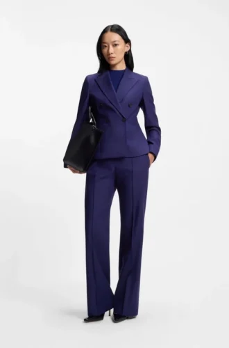 Slim-fit blazer in virgin-wool twill