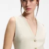Slim-fit blazer with sleeveless styling Slim-fit blazer with sleeveless styling