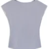 Slim-fit blouse with draped neckline Slim-fit blouse with draped neckline
