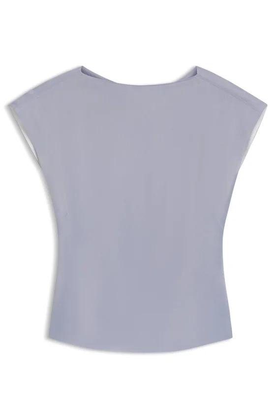 Slim-fit blouse with draped neckline Slim-fit blouse with draped neckline