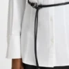 Slim-fit blouse with faux-leather belt Slim-fit blouse with faux-leather belt