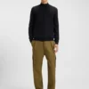 Slim-fit cargo trousers in mercerised cotton