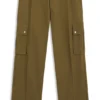Slim-fit cargo trousers in mercerised cotton