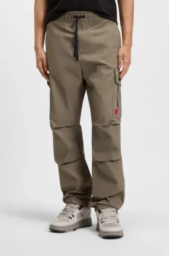 Slim-fit cargo trousers in ripstop cotton