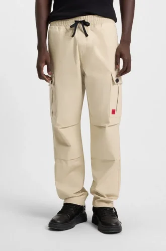 Slim-fit cargo trousers in ripstop cotton