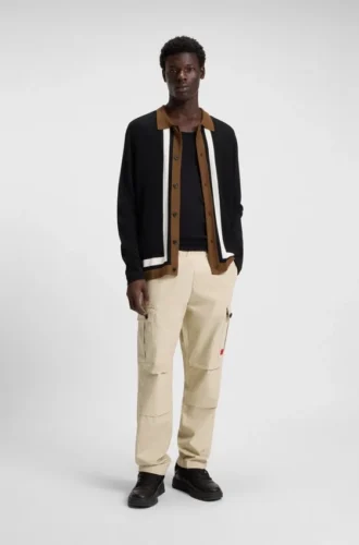 Slim-fit cargo trousers in ripstop cotton
