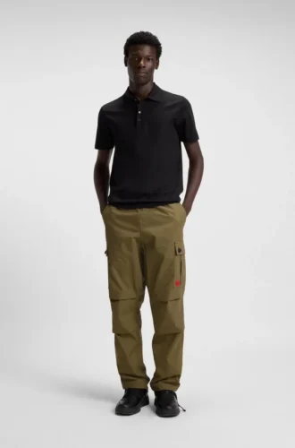 Slim-fit cargo trousers in ripstop cotton