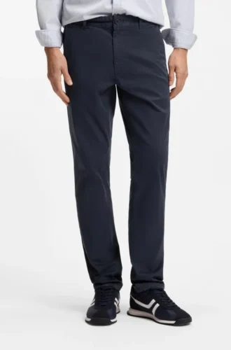 Slim-fit chinos in printed stretch-cotton twill