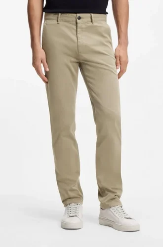 Slim-fit chinos in stretch-cotton satin