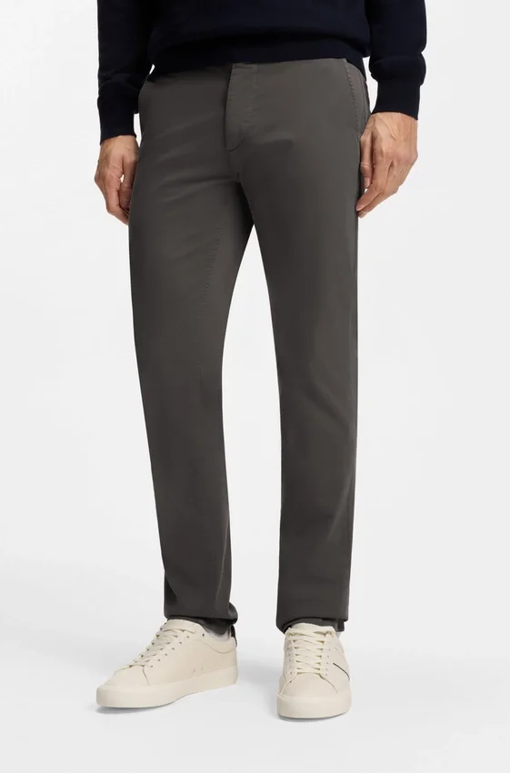 Slim-fit chinos in stretch-cotton satin Slim-fit chinos in stretch-cotton satin