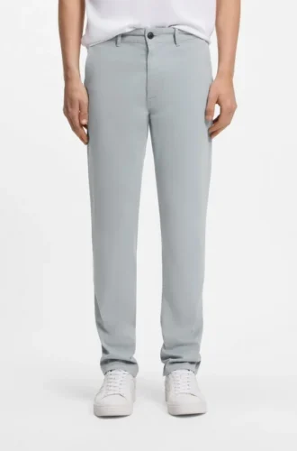 Slim-fit chinos in stretch-cotton satin