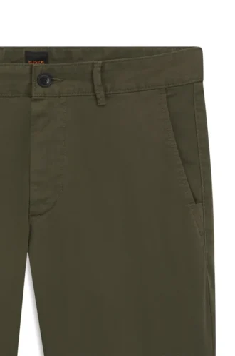 Slim-fit chinos in stretch-cotton satin