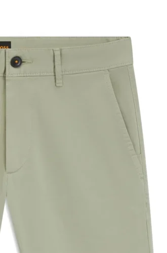 Slim-fit chinos in stretch-cotton satin