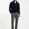 Slim-fit chinos in stretch-cotton satin Slim-fit chinos in stretch-cotton satin