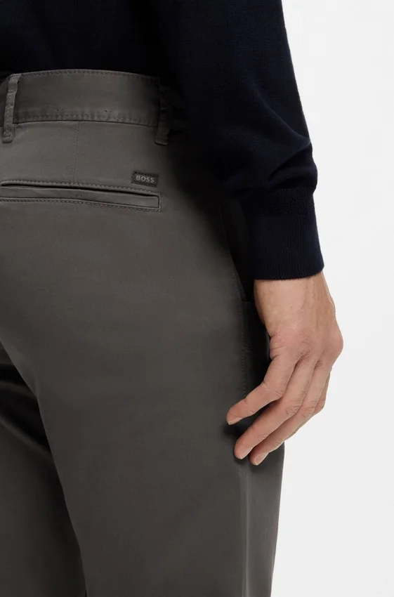 Slim-fit chinos in stretch-cotton satin Slim-fit chinos in stretch-cotton satin