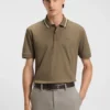 Slim-fit cotton polo shirt with striped collar