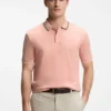 Slim-fit cotton polo shirt with striped collar