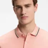 Slim-fit cotton polo shirt with striped collar