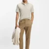Slim-fit cotton polo shirt with striped collar