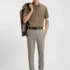Slim-fit cotton polo shirt with striped collar