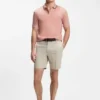 Slim-fit cotton polo shirt with striped collar