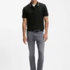 Slim-fit cotton polo shirt with striped collar