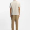 Slim-fit cotton polo shirt with striped collar