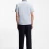 Slim-fit cotton polo shirt with striped collar