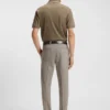 Slim-fit cotton polo shirt with striped collar