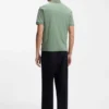 Slim-fit cotton polo shirt with striped collar