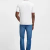 Slim-fit cotton polo shirt with striped collar