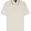 Slim-fit cotton polo shirt with striped collar