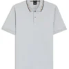 Slim-fit cotton polo shirt with striped collar