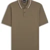 Slim-fit cotton polo shirt with striped collar