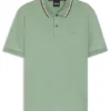 Slim-fit cotton polo shirt with striped collar