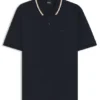 Slim-fit cotton polo shirt with striped collar