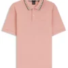 Slim-fit cotton polo shirt with striped collar