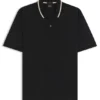 Slim-fit cotton polo shirt with striped collar