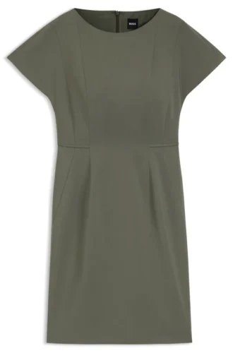 Slim-fit dress in Italian stretch wool