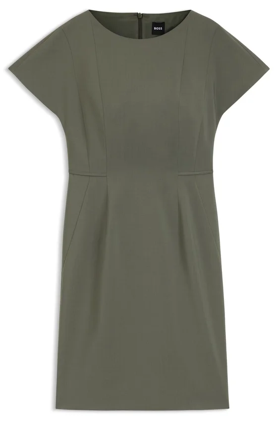 Slim-fit dress in Italian stretch wool Slim-fit dress in Italian stretch wool